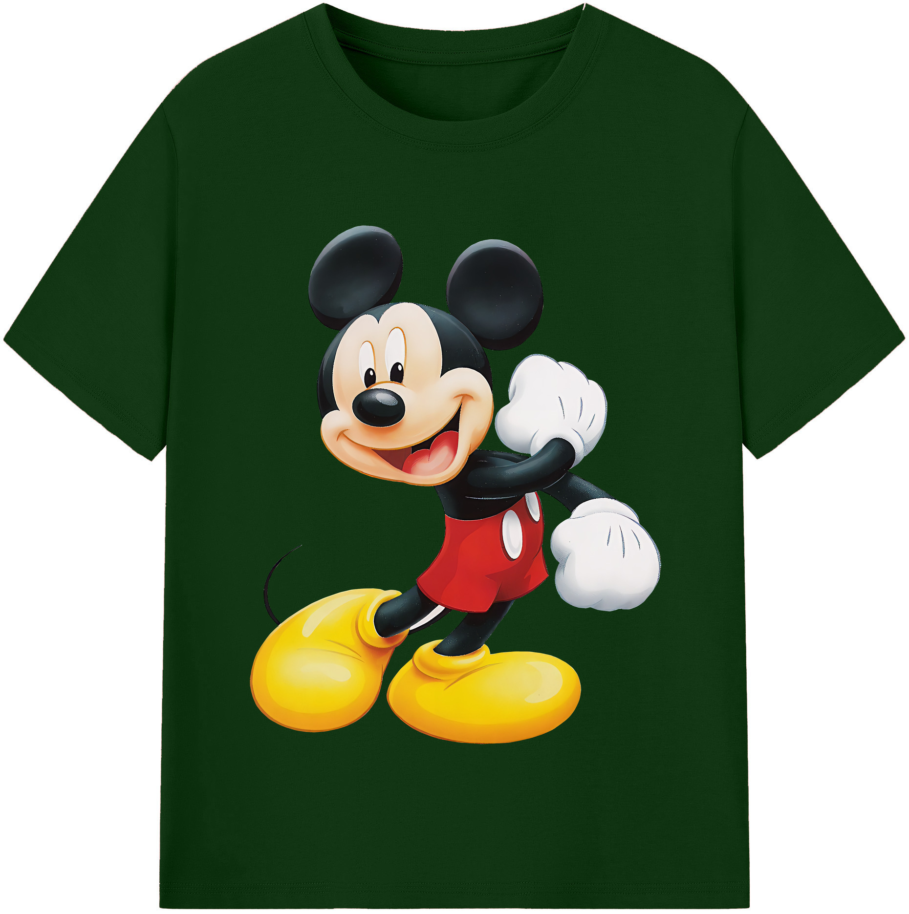 （画像用） ミッキーマウス Mickey Mouse 綿100％半袖Tシャツ（フロントプリント）